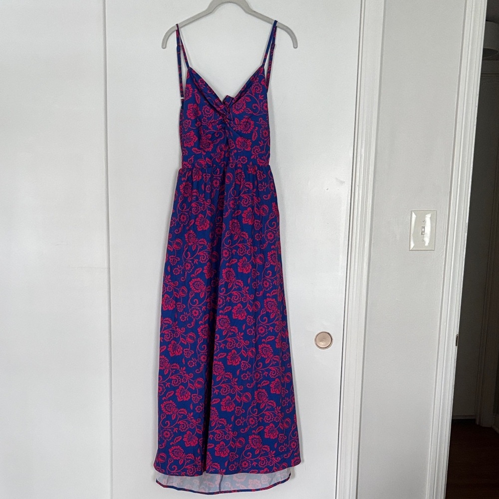 Cupshe Floral Maxi Dress - Navy and Pink